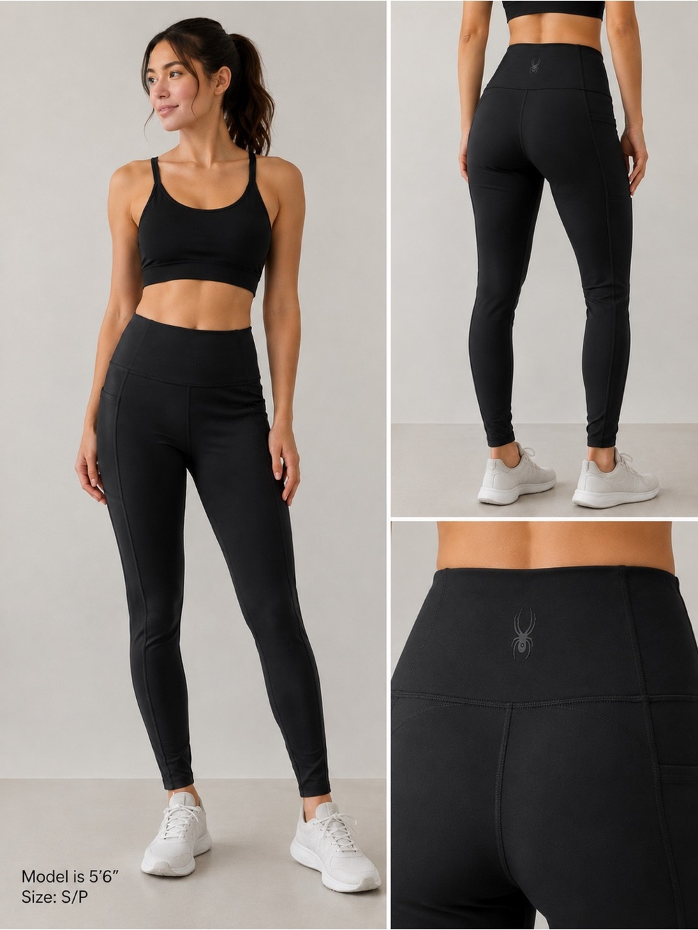 Spyder Black Logo Performance Leggings